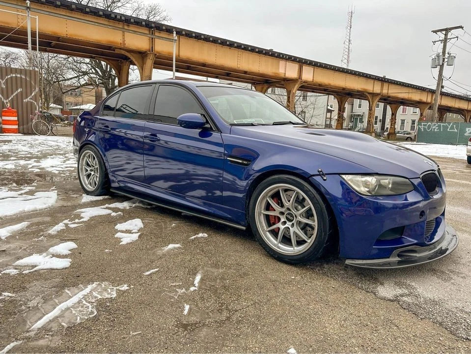 BMW 3 Series E90/E92/E93 Gloss Black Side Skirts Extensions Spoiler Splitter Kit