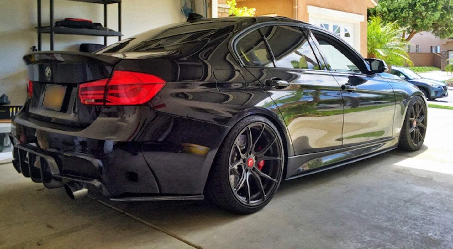 BMW 3 Series F30 F31 Gloss Black Side Skirts Extensions Spoiler Splitter Lip Kit