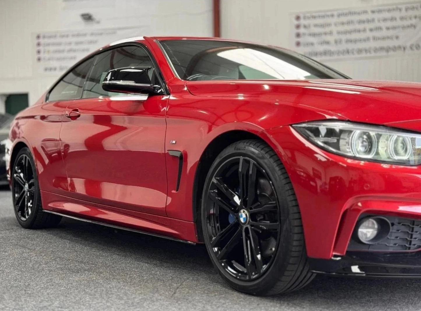 BMW 4 Series F32 F33 F36 Gloss Black Side Skirts Extensions Spoiler Splitter Lip