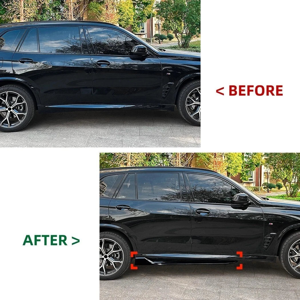 BMW X5 G05 Gloss Black Side Skirts Extensions Spoiler Splitter Lip Bodykit 2018+
