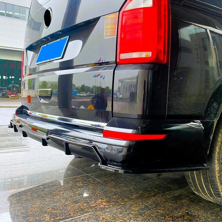 VW Transporter T6 Gloss Black Rear Diffuser Valance Splitter Spoiler Lip Bodykit