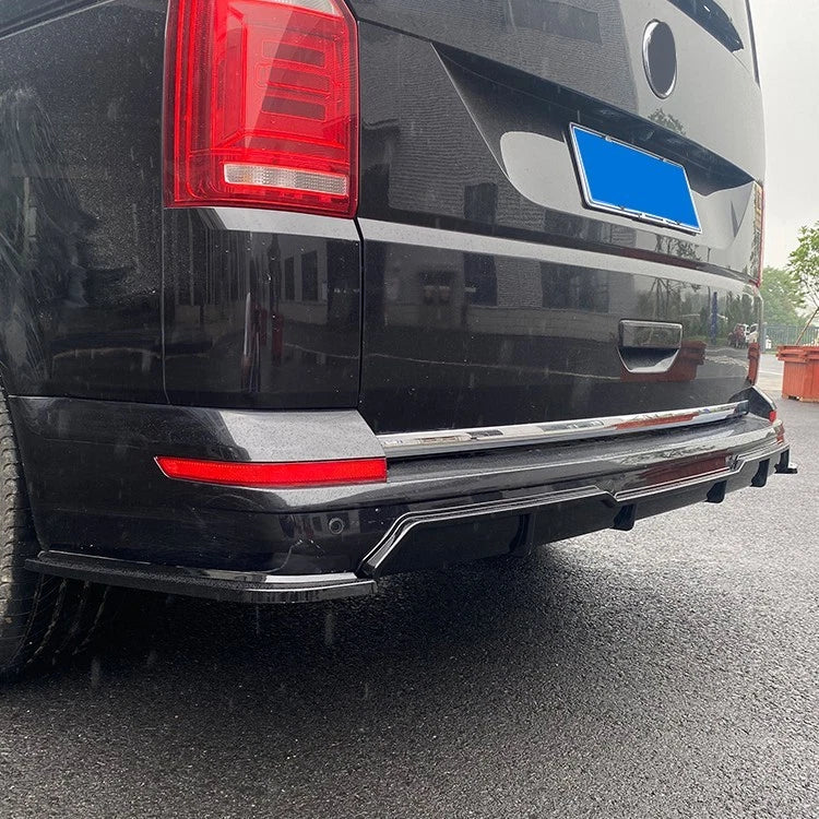 VW Transporter T6 Gloss Black Rear Diffuser Valance Splitter Spoiler Lip Bodykit