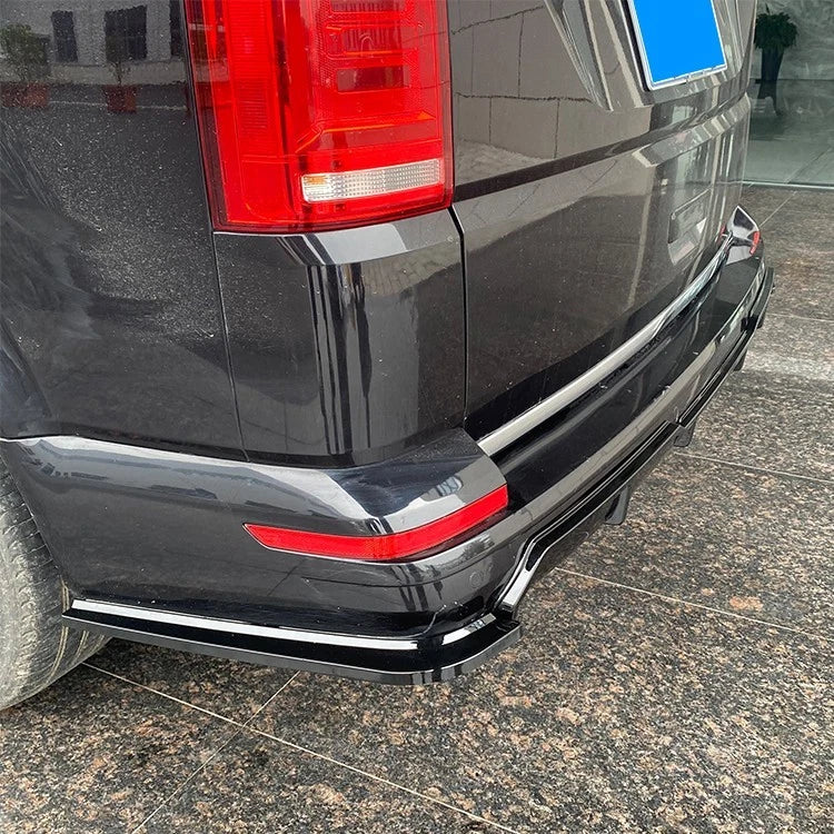 VW Transporter T6 Gloss Black Rear Diffuser Valance Splitter Spoiler Lip Bodykit