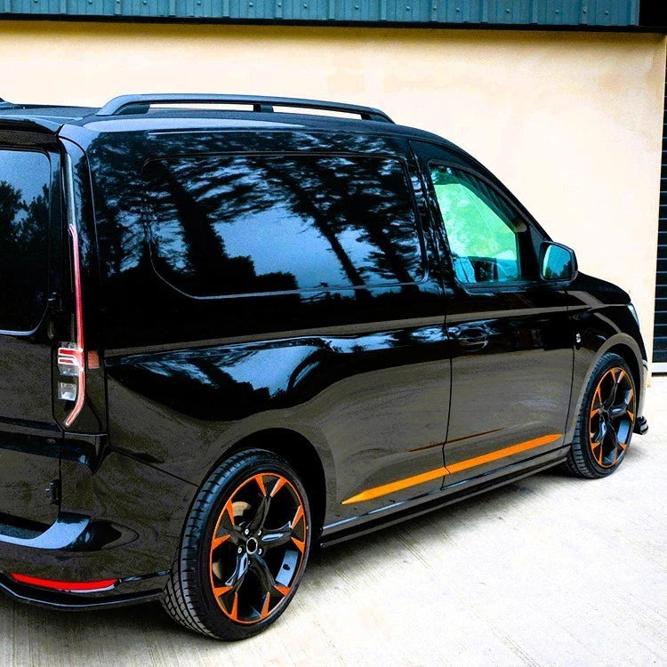 VW Caddy MK5 SWB Gloss Black Side Skirts Extensions Spoiler Splitter Lip Kit 21+