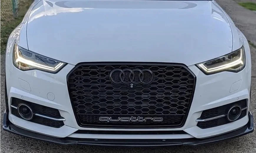 Audi RS6 Style A6 S6 C7 Front Main Grille Gloss Black Honeycomb Mesh Grill 16-18