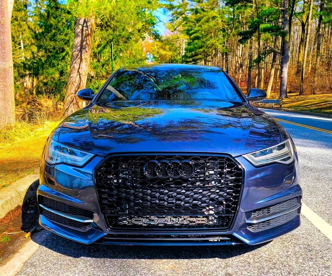 Audi RS6 Style A6 S6 C7 Front Main Grille Gloss Black Honeycomb Mesh Grill 16-18