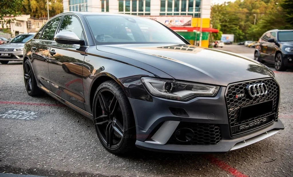 Audi RS6 Style A6 S6 C7 Front Main Grille Gloss Black Honeycomb Mesh Grill 16-18