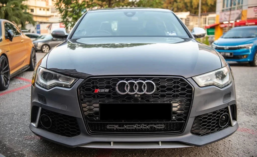 Audi RS6 Style A6 S6 C7 Front Main Grille Gloss Black Honeycomb Mesh Grill 16-18