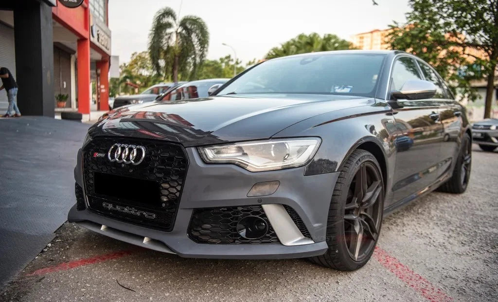 Audi RS6 Style A6 S6 C7 Front Main Grille Gloss Black Honeycomb Mesh Grill 16-18