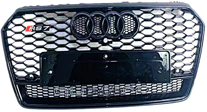 Audi RS7 Style A7 S7 Front Main Grille Gloss Black Honeycomb Mesh Grill 16-18