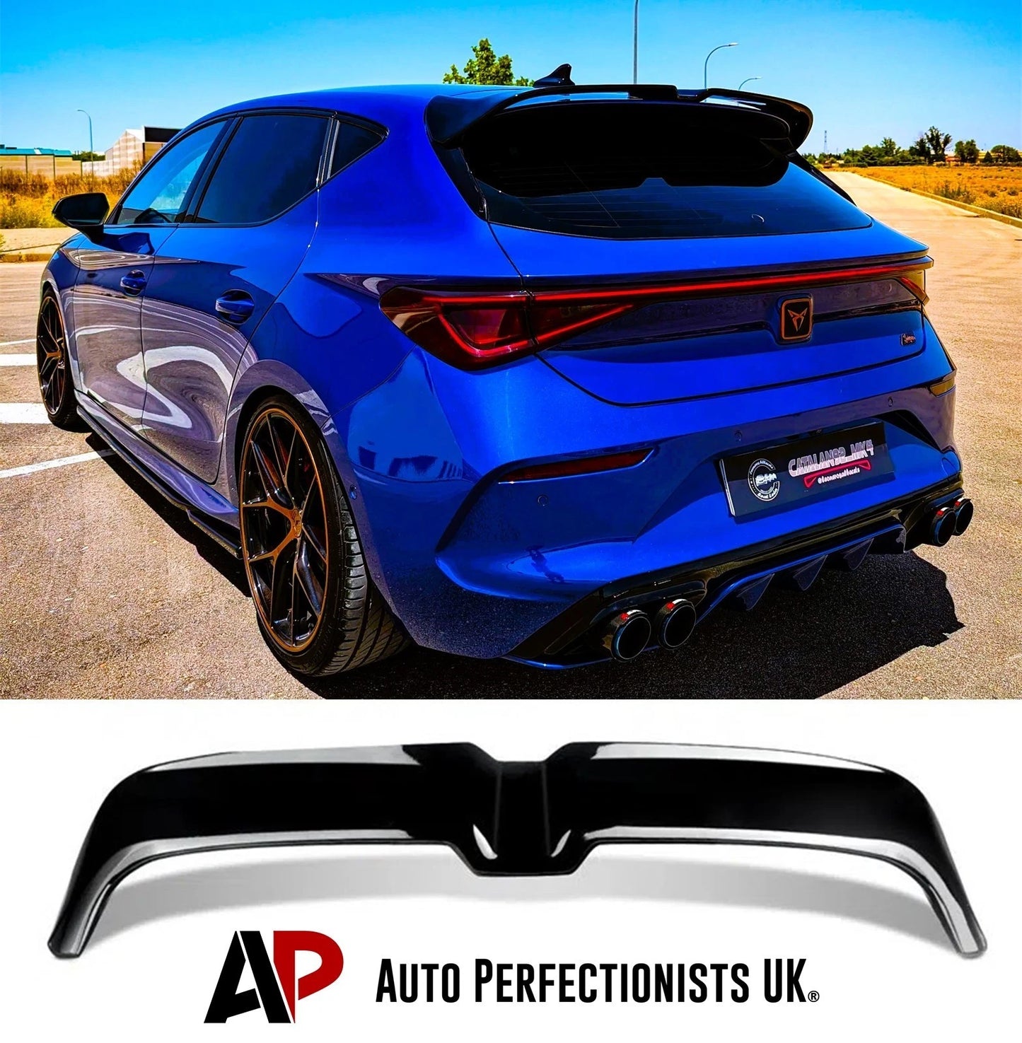 SEAT Leon MK4 OT Style Gloss Black Rear Boot Roof Spoiler Lip Wing Cupra 2020+