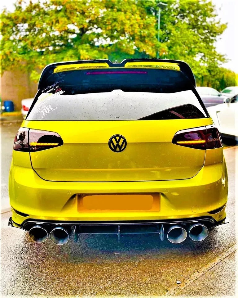 VW Golf MK7 R Rear Diffuser and Splitter 2013-2016 Gloss Black