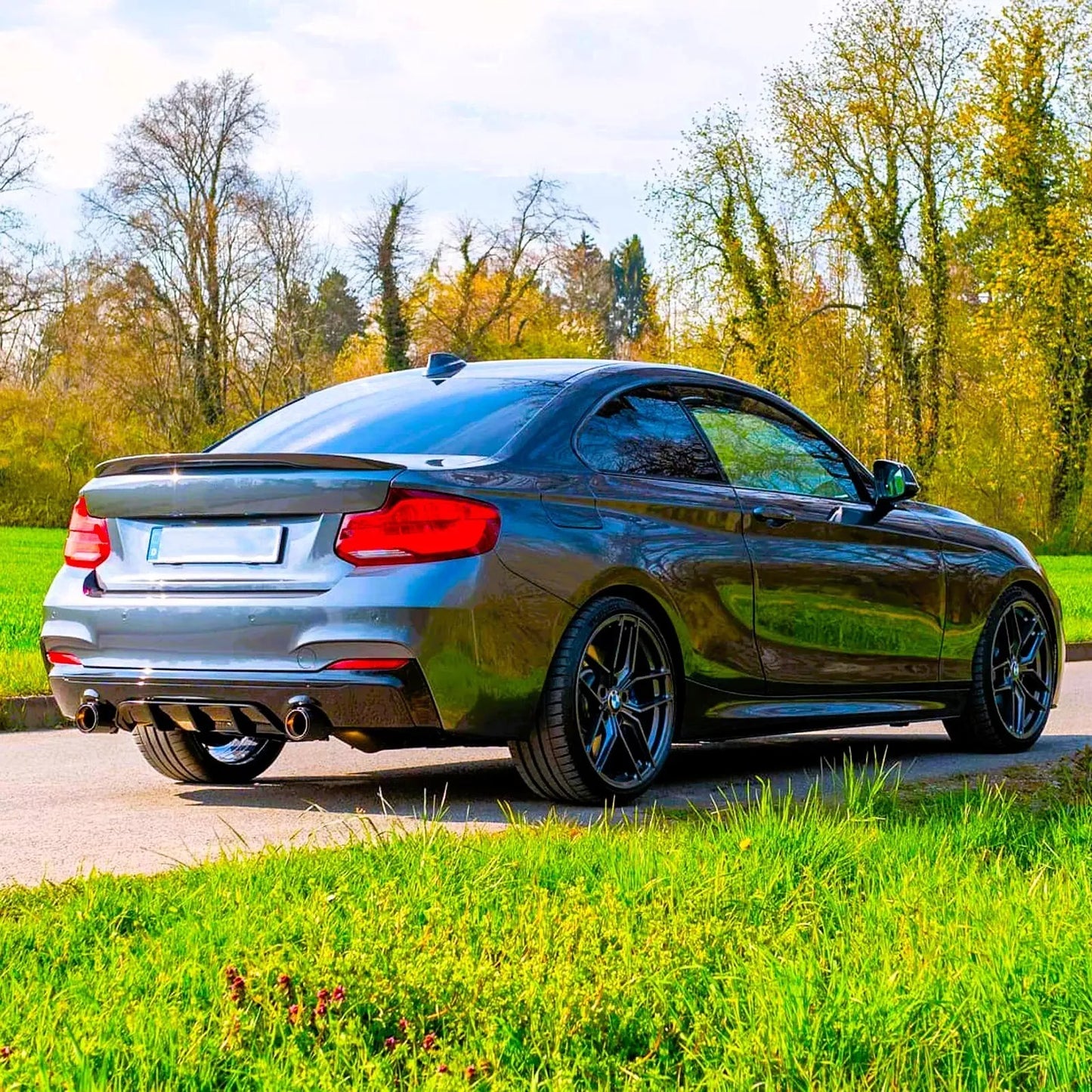 BMW 2 Series F22 Rear Diffuser Valance Bumper 2013-21 ABS Gloss Black