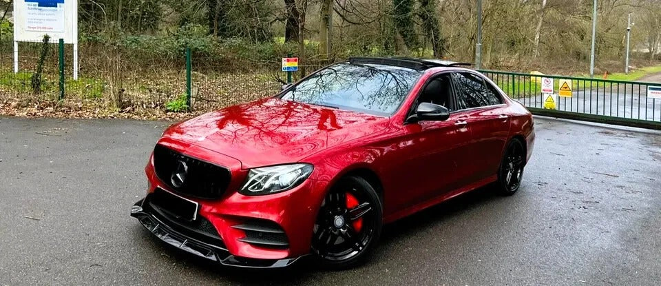 Mercedes C Class C43 W205 C205 Front Splitter 2019-2021 Abs Gloss Black