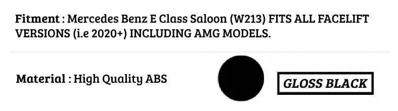 Mercedes E Class E63 W213 Car Rear Spoiler 2020-2024 Gloss Black