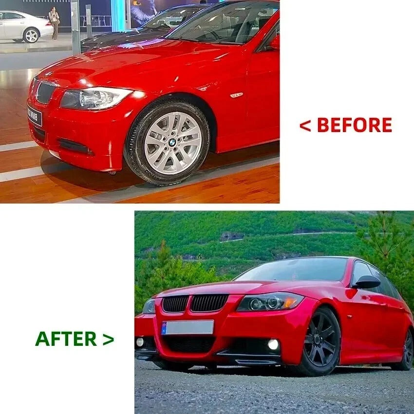 BMW 3 Series E90 E91 PRE-LCI Front Splitter 2004-2008 Abs Gloss Black
