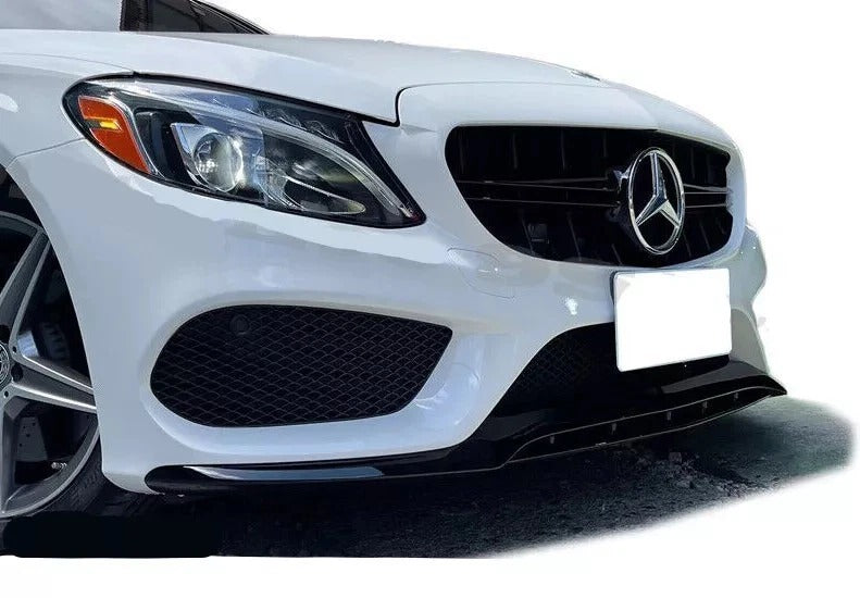 Mercedes C Class C43 W205 C205 Front Splitter 2014-18 Abs Gloss Black