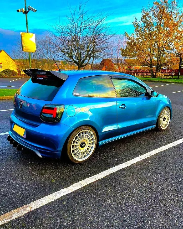 VW Polo MK5 Car Rear Roof Spoiler 2009-17 Batman Style Gloss Black