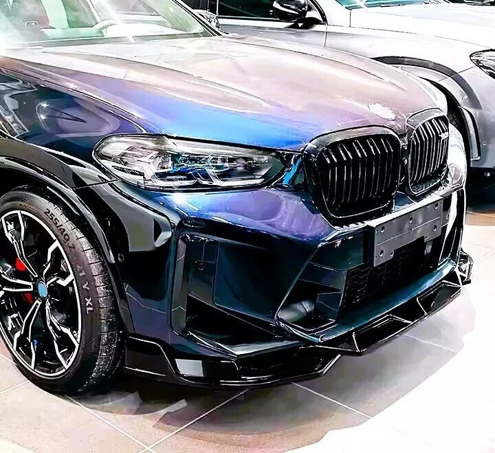 BMW X3M F97 LCI Front Splitter Wing Kit 2022-2024 ABS Gloss Black