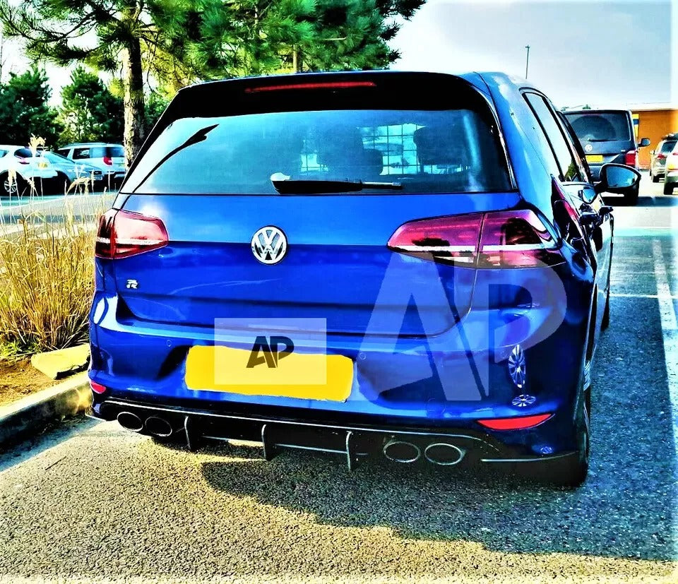 VW Golf MK7 R Rear Diffuser and Splitter 2013-2016 Gloss Black