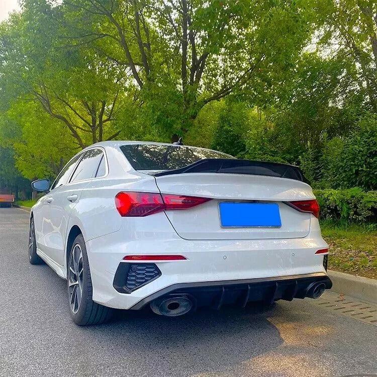 Audi S3 A3 Rear Lip Diffuser Bumper Body Kit 2020-2024 Gloss Black