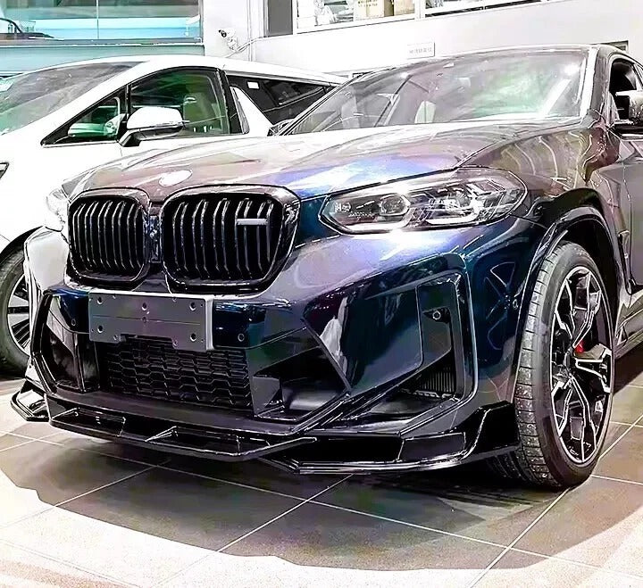 BMW X3M F97 LCI Front Splitter Wing Kit 2022-2024 ABS Gloss Black