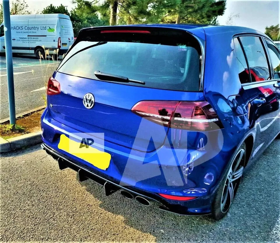 VW Golf MK7 R Rear Diffuser and Splitter 2013-2016 Gloss Black