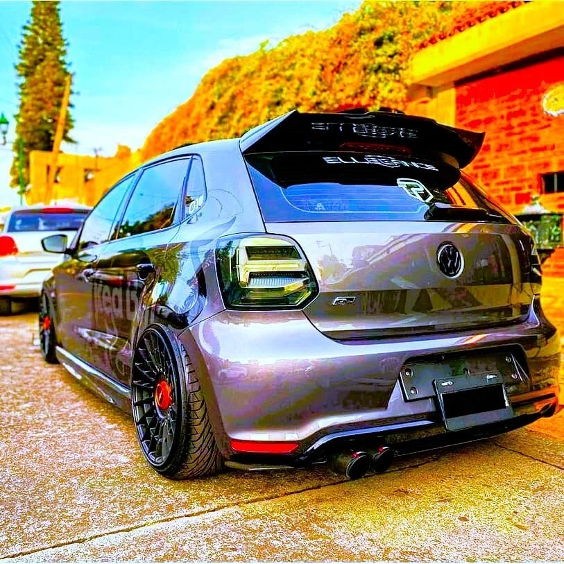 VW Polo MK5 Car Rear Roof Spoiler 2009-17 Batman Style Gloss Black