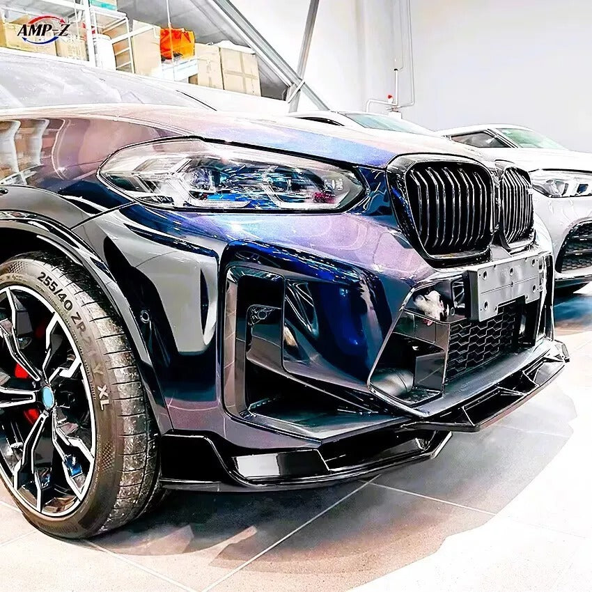 BMW X3M F97 LCI Front Splitter Wing Kit 2022-2024 ABS Gloss Black