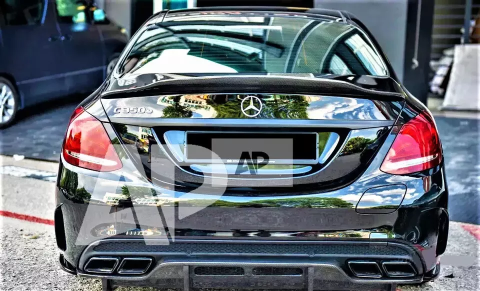 Mercedes C Class W205 Car Rear Spoiler 2014-2021 Abs Gloss Black