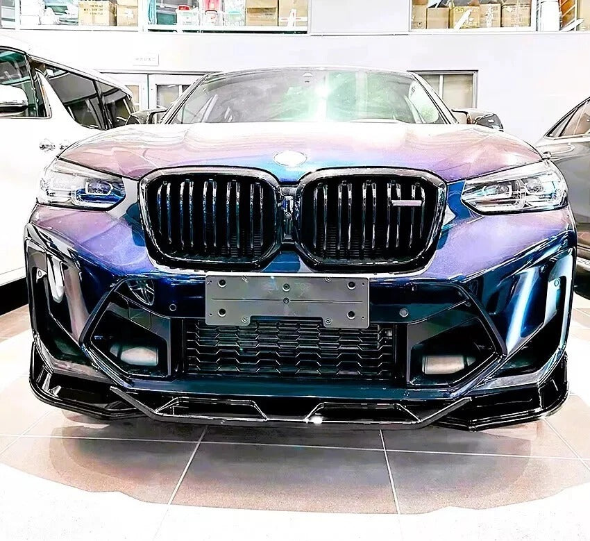BMW X3M F97 LCI Front Splitter Wing Kit 2022-2024 ABS Gloss Black