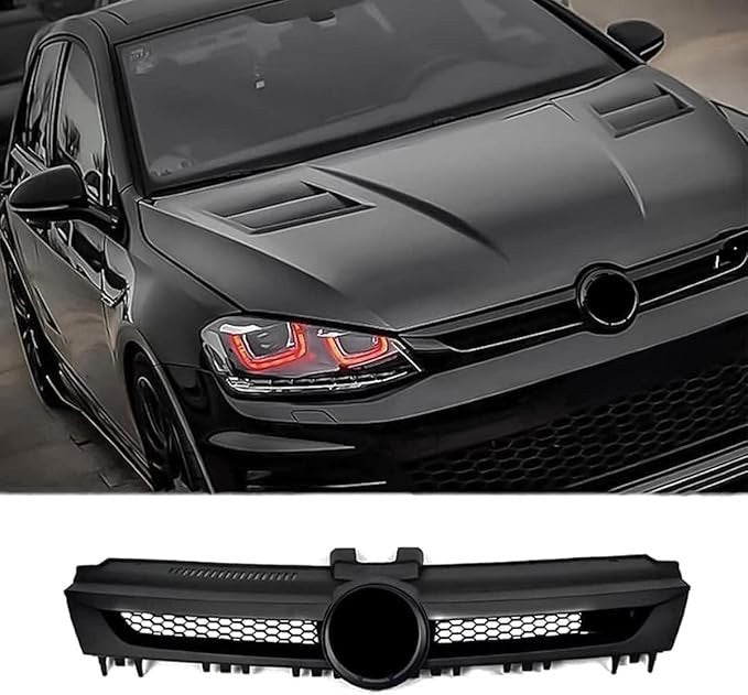 For VW Golf MK7 Upgrade R Main Grille Gloss Black Honeycomb Mesh Grill 2013-16