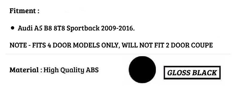 Audi A5 B8 8T8 Sportback 4dr Rear Spoiler Lip Wing 09-16 Gloss Black