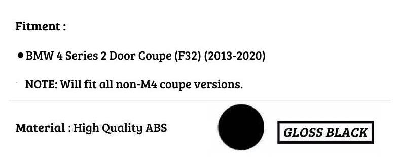 BMW 4 Series Coupe F32 Rear Boot Spoiler 2013-2020 ABS Gloss Black