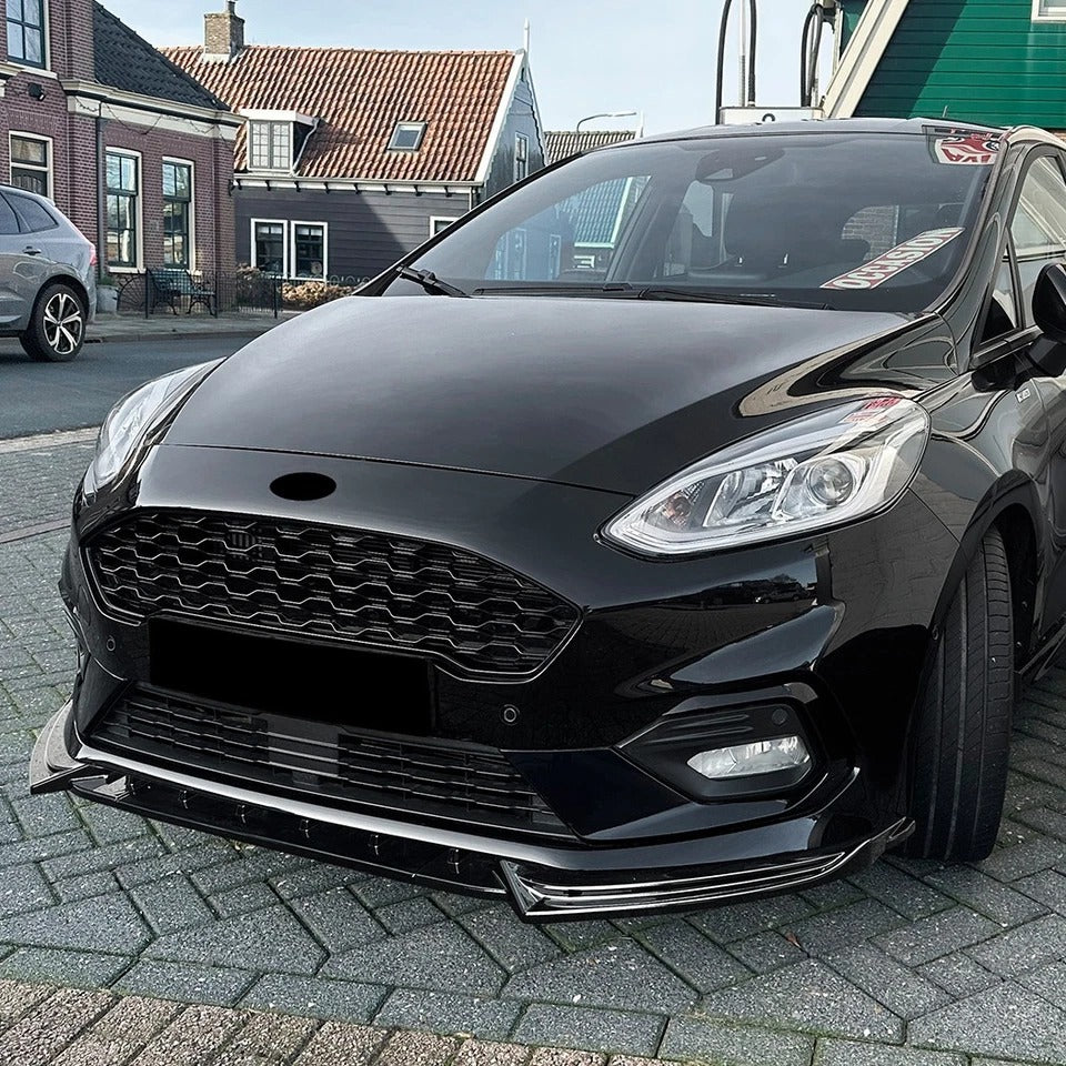 For Ford Fiesta MK8 ST Line Gloss Black Front Splitter Body Kit 17-20