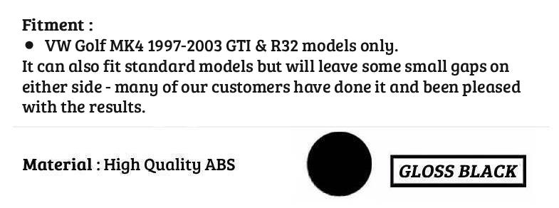 VW Golf MK4 GTI R32 R Oettinger Style Gloss Black Rear Roof Spoiler Wing Lip Kit