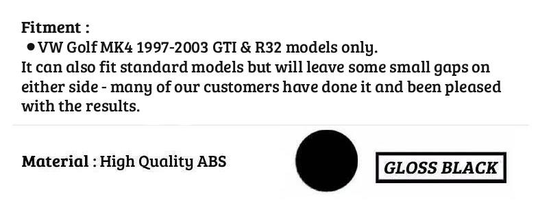 VW Golf MK4 GTI R R32 Gloss Black Rear Roof Spoiler Boot Wing Lip Body Kit 97-03
