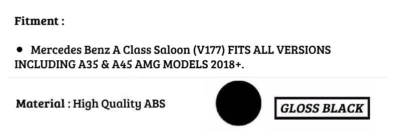Mercedes A Class V177 Rear Boot Spoiler AMG 2018-2024 ABS Gloss Black