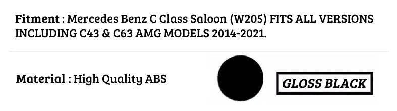 Mercedes C Class W205 Car Rear Spoiler 2014-2021 Abs Gloss Black