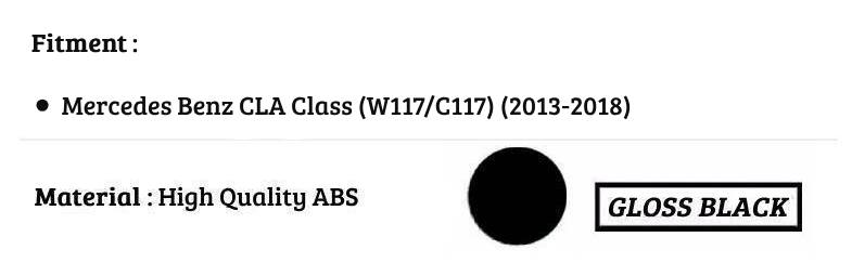 Mercedes CLA Class W117 C117 Gloss Black Rear FD Style Boot Spoiler
