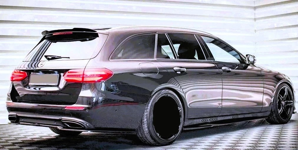 For Mercedes E Class W213 S213 Estate Gloss Black Rear Roof Spoiler Lip Wing Kit
