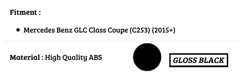 Mercedes GLC Class Coupe GLC63 Car Rear Spoiler 2015-2024 Gloss Black