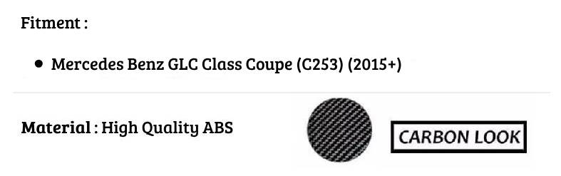 Mercedes GLC Class Coupe GLC63 Car Rear Spoiler 2015-24 Carbon Fibre