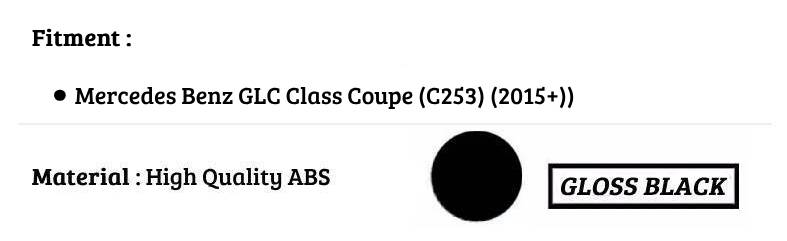 Mercedes GLC Class Coupe Car Rear Spoiler 2015-24 Gloss Black