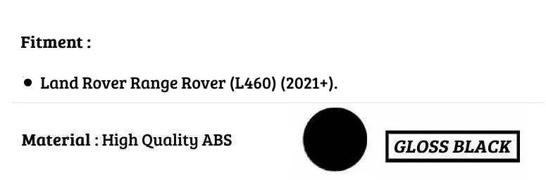 Range Rover L460 Rear Mid Wing Boot Spoiler 2022-2024 ABS Gloss Black