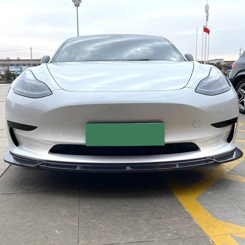 For Tesla Model 3 Gloss Black Front Splitter Body Kit Wing Aero 2017+