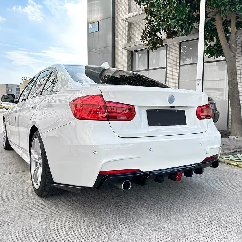 BMW 3 Series F30 F31 Gloss Black Rear Valance Diffuser Spoiler Lip Single W/LED