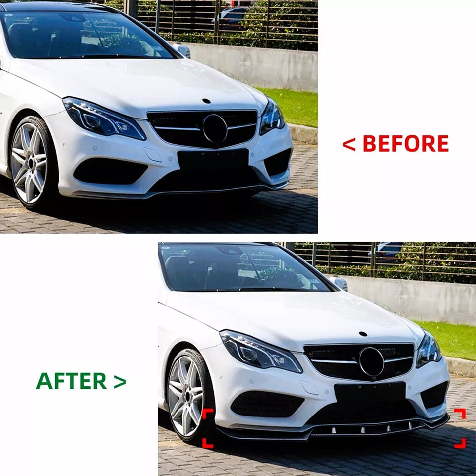 Mercedes E Class Coupe W207 C207 AMG Line Front Splitter 2013-16 Gloss Black