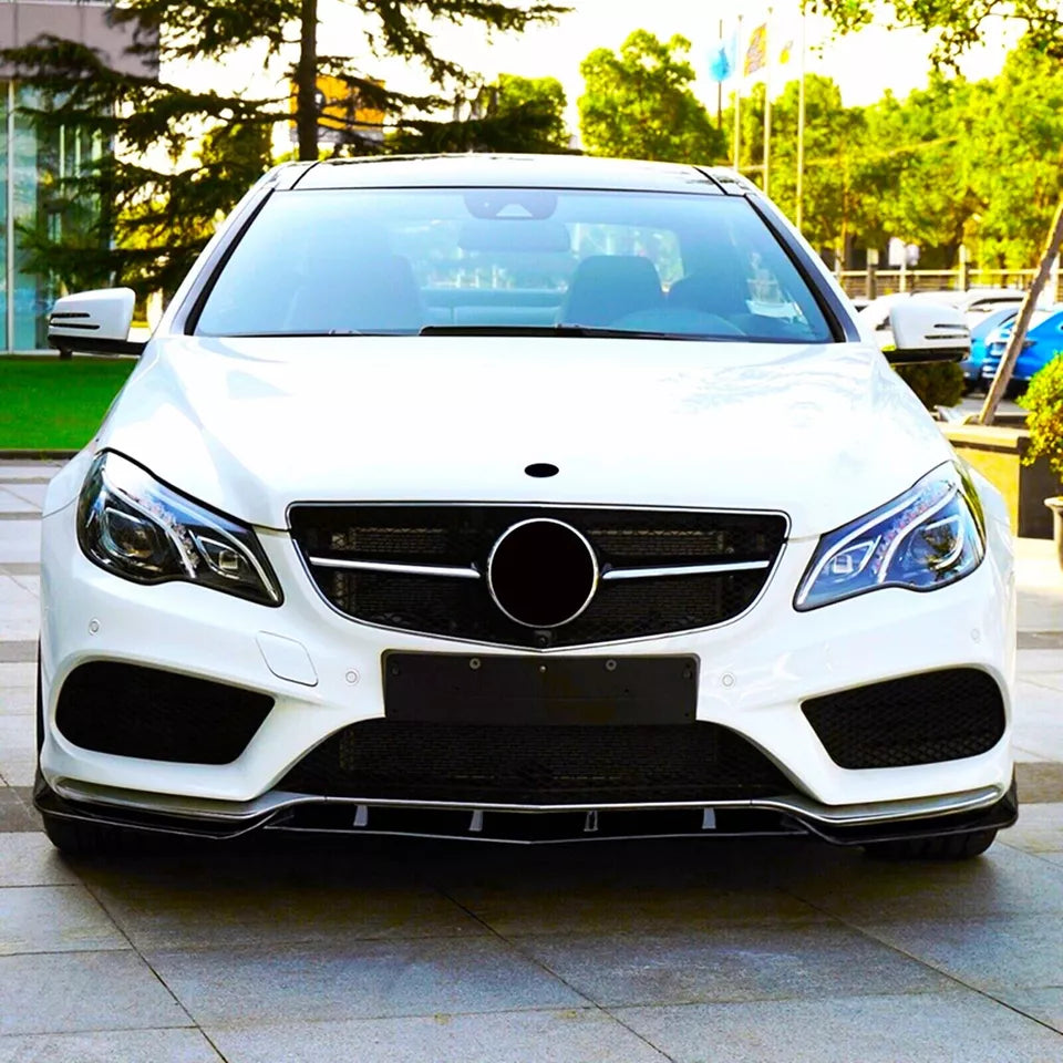 Mercedes E Class Coupe W207 C207 AMG Line Front Splitter 2013-16 Gloss Black