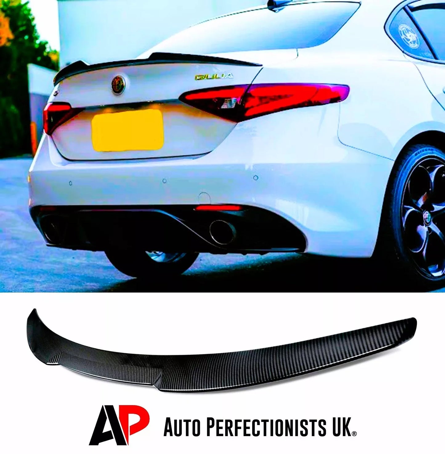 Alfa Romeo Giulia 952 Rear Carbon Fibre Boot Lip Spoiler Body Kit Style 2015+